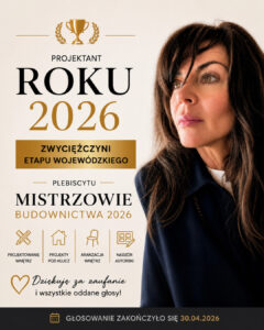 Pierwsze miejsce w Plebiscycie Mistrzowie Budownictwa, tytuł Projektanta/Architekta Wnętrz 2026 dla architekt Anny Buczny ze Szczecina.