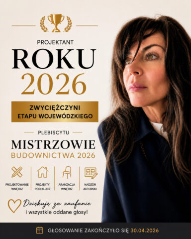 Pierwsze miejsce w Plebiscycie Mistrzowie Budownictwa, tytuł Projektanta/Architekta Wnętrz 2026 dla architekt Anny Buczny ze Szczecina.